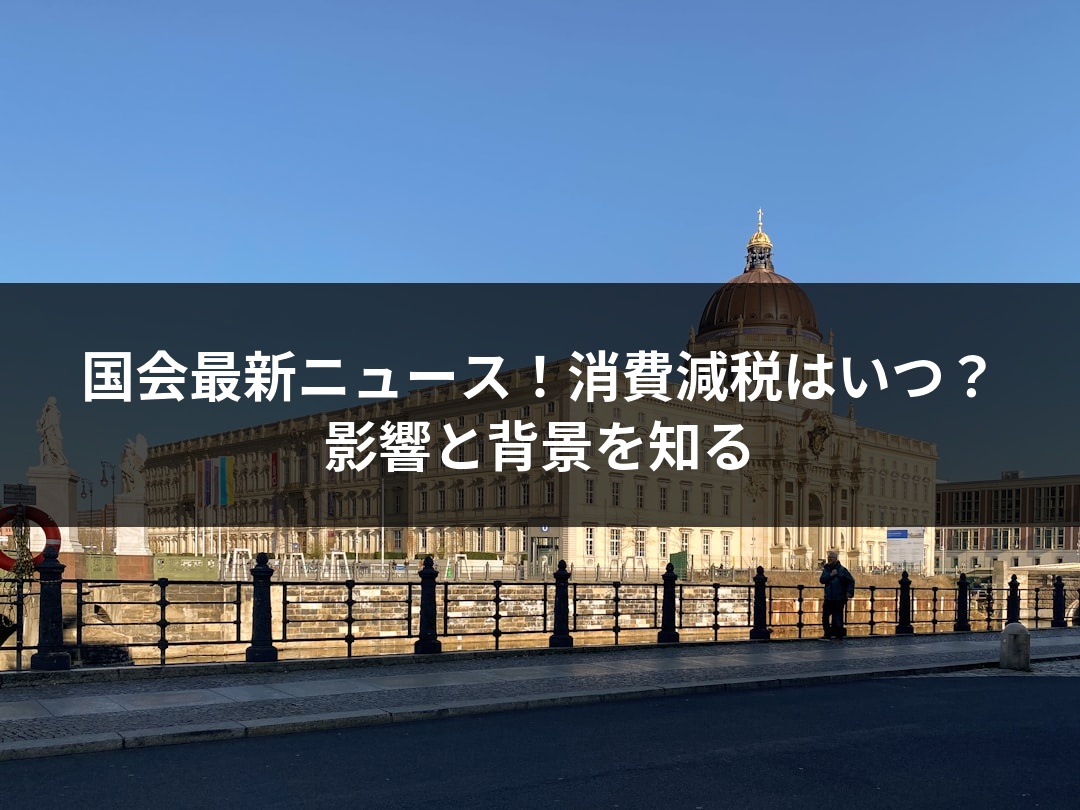 国会最新ニュース！消費減税はいつ？影響と背景を知る