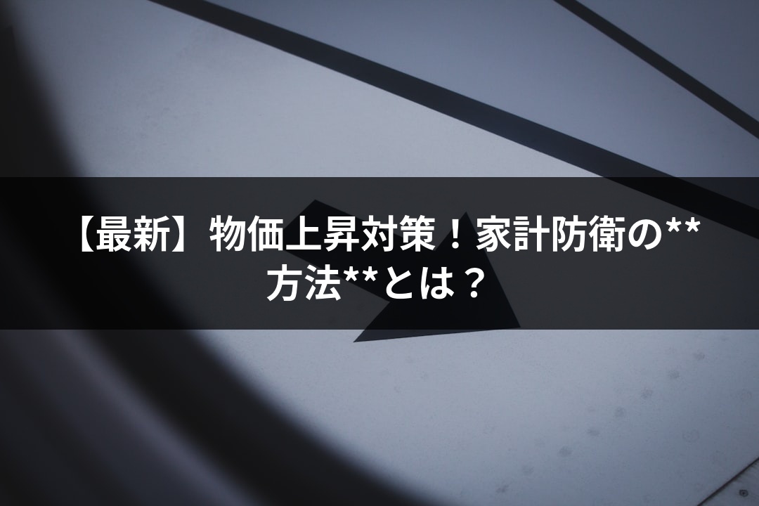 【最新】物価上昇対策！家計防衛の**方法**とは？