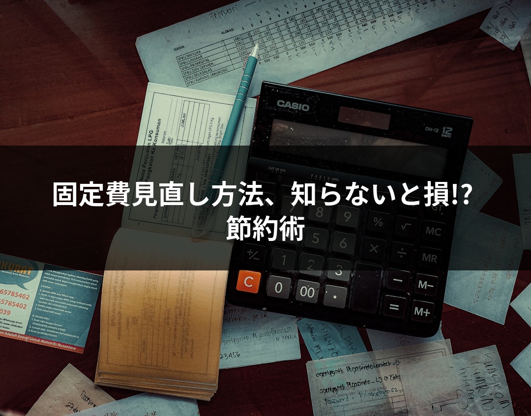固定費見直し方法、知らないと損!? 節約術
